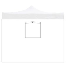 Telo laterale 3x2mt bianco impermeabile con finestra per gazebo richiudibile MAR