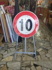 Cartello stradale limite di velocità in metallo, con cavalletto chiudibile 