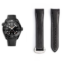 Omega Seamaster Planet Ocean 21 mm cinturino in gomma nero CVZ005306 OEM + chiusura