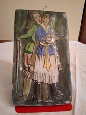 PIASTRELLA ANTICA IN CERAMICA DIPINTA A MANO"SMALTATA"MIS.H 21X13 CM SPESS.1,5CM