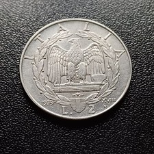Moneta 2 Lire 1939 Vittorio