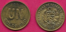 PERU 1 SOL DE ORO 1975 AU COAT
