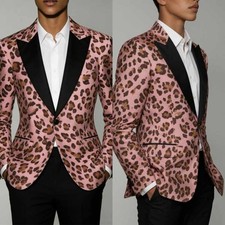 Leopard Print Men Suit Fashion