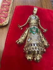 Stupenda Enorme Bambola Vintage Oro Pieno 14 Kt Snodabile “Tipo Pomellato”