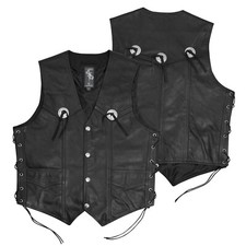Gilet Pelle Moto Custom Chopper Stile Biker Vintage