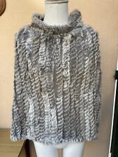 PONCHO MANTELLA VERA PELLICCIA LAPIN COLLO GIACCA LUNGO Riva Tricot Milano