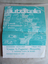 AUTOITALIA  - VALLELUNGA - 1972 - COPPA PAGANINI - MOQUETTE - PARTECIPANTI