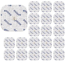 20 Pastiglie elettrodo unità TENS 2x2'' - Pastiglie con pulsante a scatto 3,75mm | per Compex...