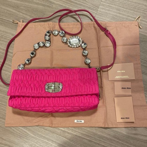 Borsa cristallo miumiu rosa