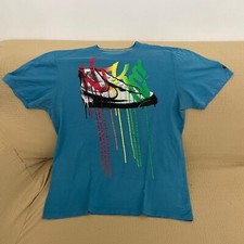 T-shirt azzurra Nike uomo stampa fantasia scarpe Blazer manica corta Taglia L