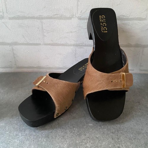 Gucci mules fibbia logo - gucci, oro