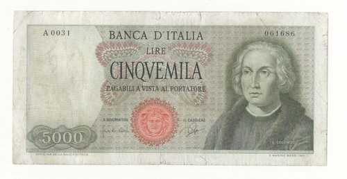 5000 lire colombo - colombo, tipo