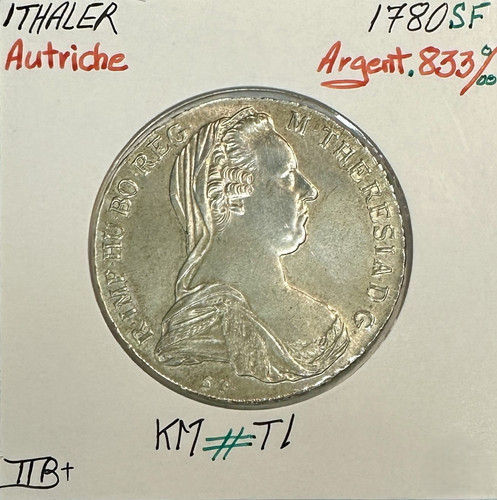 Autriche thaler 1780 s f - autriche, 1