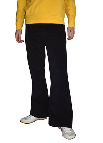 Flares pantalone uomo nero - flares,