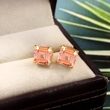 Orecchini Asscher Padparadscha