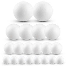 20 palline di polistirolo da 8 x 4 cm, 6 x 6 cm, 4 x 8 cm, 2 x 10 cm per fai da
