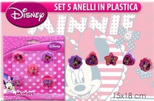 Set 5 anelli plastica Minnie