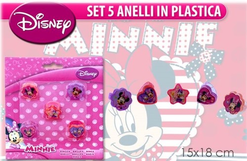 Set anelli plastica minnie - anelli,