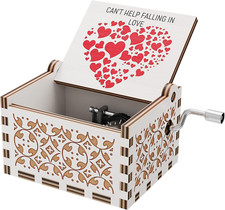 Carillon in Legno Con Incisione "Can'T Help Falling in Love", Regalo Romantico p
