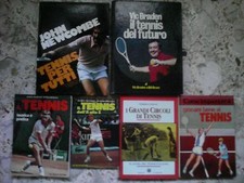 BLOCCO DI 5 INTERESSANTI  LIBRI VINTAGE SUL ' TENNIS '  !!!!!