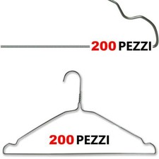200 Grucce In Metallo Cromato Lavanderia 40 Cm Salvaspazio con Intagli Laterali