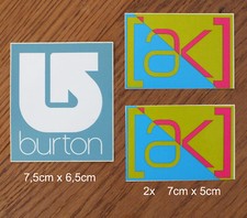 2 adesivi sticker Burton AK snowboard snowboard giro sci outdoor montagna