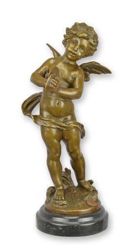 Scultura bronzo putto con - scultura,