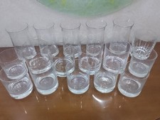 17 Bicchieri Bormioli misti whisky acqua bibita vetro glass glasses usati 