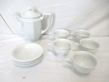 Set da tè Rosenthal Germany Maria White Classic Rose in rilievo - pentola a T, ciotole, tazze