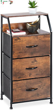 Cassettiera in Stile Industriale, Mobiletto con 3 Cassetti, 2 Ripiani, da Ingres