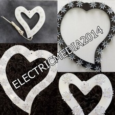 CUORE A LUCE LED IN PLEXIGLASS SACRO VOTIVO RELIGIOSO COMMEMORAZIONI BATTERIE