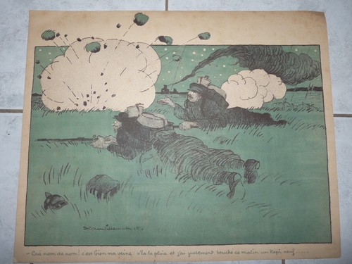 Rare lithographie couleur - , de