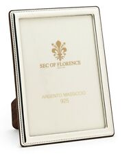 10x15 CORNICE PORTAFOTO in ARGENTO MASSICCIO 925 con retro in legno 10x15 * 7379