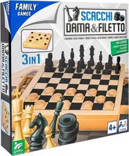 Globo - Gioco Scacchi/Dama/Filetto - in legno