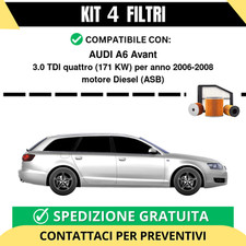 Kit 4 Filtri Tagliando per AUDI A6 Avant 3.0 TDI quattro 171 kw Diesel 2006-2008