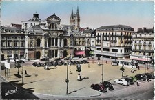 CPSM. 49 ANGERS. PLACE DU RALLIEMENT. LE THEÂTRE. VOITURES ANCIENNES. 1956.