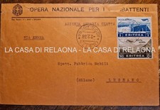 ERITREA Colonie  Annullo OLETTA - ANNO 1938 Indirizzata Fabbrica Mobili Legnano