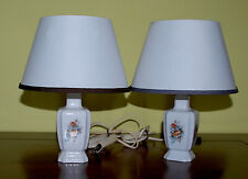 Abajour coppia da comodino in porcellana Vintage