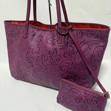 Borsa a mano ETRO Margot in rilievo borsa in pelle viola da donna USATA DAL...