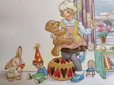 1 disegno originale orsacchiotto libro illustrato per bambini di Luzi Domdey acquerello 1959 F