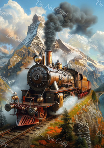 Treno vapore nelle alpi - a,