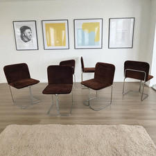 Set 6 sedie vintage Space Age – struttura tubolare acciaio cromato -  Design