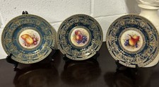 Tre piatti vintage Royal Worcester di Richard Sebright A/F