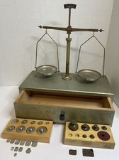 Bilancia e pesi braccio uguale vecchia/VTG da collezione Germania Ovest "VENDUTO COSÌ COM'È"