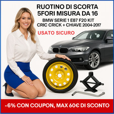 ? Ruotino di scorta 16" 5 Fori con Cric e Chiave – BMW Serie 1 E87/F20 | ⭐