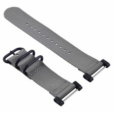 NUOVO PER SUUNTO CORE TRAVERSE GRIGIO NYLON CINTURINO DIVER BAND ANSA + ADATTATORE NERO 3