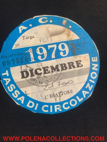 Bollo auto epoca originale - ,