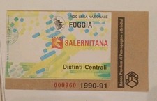 FOGGIA SALERNITANA   BIGLIETTO CALCIO SERIE B  ANNO 1990-91 - CURVA