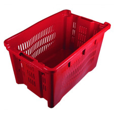 Cesta rettangolare per uva in plastica forata con fondo chiuso 56x35x31 cm 40 lt