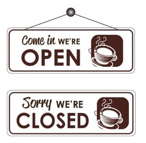 Open closed sign reversible - closed,